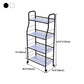 Modern Steel Bookshelf with Wheels Open Bookcase for Living Room