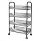 Modern Steel Bookcase with Wheels Open Bookshelf for any Room