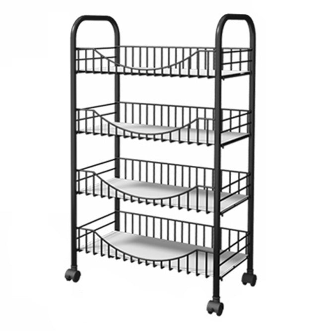 Modern Steel Bookcase with Wheels Open Bookshelf for any Room