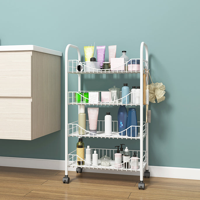 Modern Steel Bookcase with Wheels Open Bookshelf for any Room