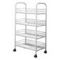 Modern Steel Bookcase with Wheels Open Bookshelf for any Room