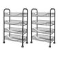 Modern Steel Bookcase with Wheels Open Bookshelf for any Room