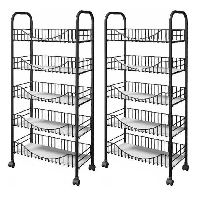 Modern Steel Bookcase with Wheels Open Bookshelf for any Room