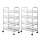Modern Steel Bookcase with Wheels Open Bookshelf for any Room
