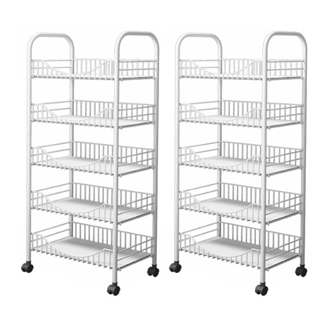 Modern Steel Bookcase with Wheels Open Bookshelf for any Room