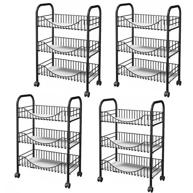 Modern Steel Bookcase with Wheels Open Bookshelf for any Room