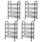 Modern Steel Bookcase with Wheels Open Bookshelf for any Room