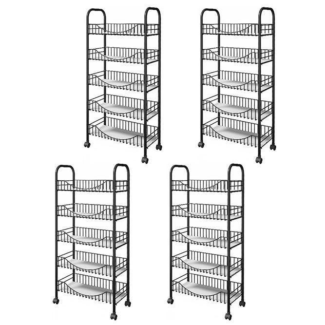 Modern Steel Bookcase with Wheels Open Bookshelf for any Room