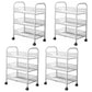 Modern Steel Bookcase with Wheels Open Bookshelf for any Room