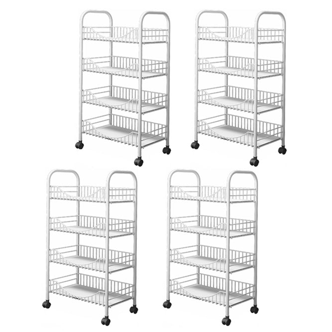 Modern Steel Bookcase with Wheels Open Bookshelf for any Room