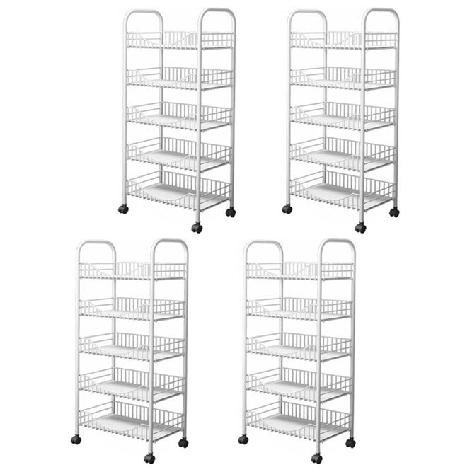 Modern Steel Bookcase with Wheels Open Bookshelf for any Room