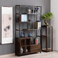 Espresso Shelf Bookcase with Doors Open Back Bookshelf for Office