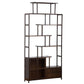 Espresso Shelf Bookcase with Doors Open Back Bookshelf for Office