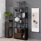 Espresso Shelf Bookcase with Doors Open Back Bookshelf for Office