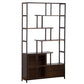 Espresso Shelf Bookcase with Doors Open Back Bookshelf for Office