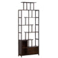 Espresso Shelf Bookcase with Doors Open Back Bookshelf for Office
