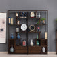 Espresso Shelf Bookcase with Doors Open Back Bookshelf for Office