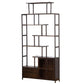 Espresso Shelf Bookcase with Doors Open Back Bookshelf for Office