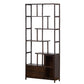 Espresso Shelf Bookcase with Doors Open Back Bookshelf for Office