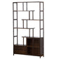 Espresso Shelf Bookcase with Doors Open Back Bookshelf for Office