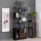 Espresso Shelf Bookcase with Doors Open Back Bookshelf for Office