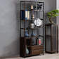 Espresso Shelf Bookcase with Doors Open Back Bookshelf for Office