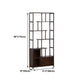 Espresso Shelf Bookcase with Doors Open Back Bookshelf for Office