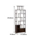 Espresso Shelf Bookcase with Doors Open Back Bookshelf for Office