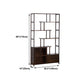 Espresso Shelf Bookcase with Doors Open Back Bookshelf for Office