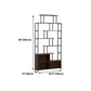 Espresso Shelf Bookcase with Doors Open Back Bookshelf for Office