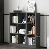 Wooden Standard Bookshelf Modern Closed Back Bookcase for Home Office