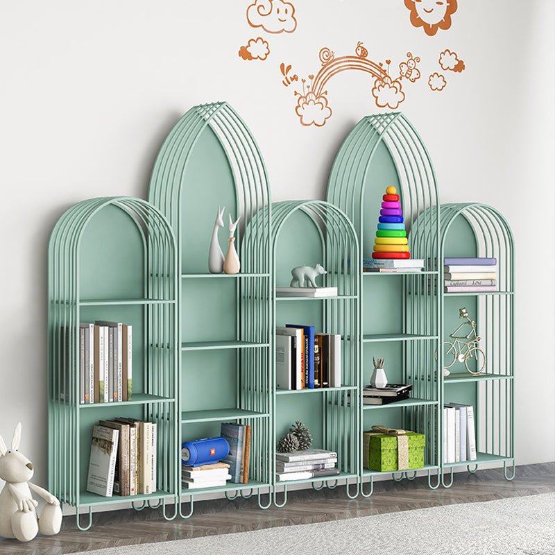 Modern Metal Bookcase Standard Closed Back Vertical Bookshelf for Home