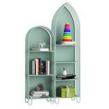 Modern Metal Bookcase Standard Closed Back Vertical Bookshelf for Home