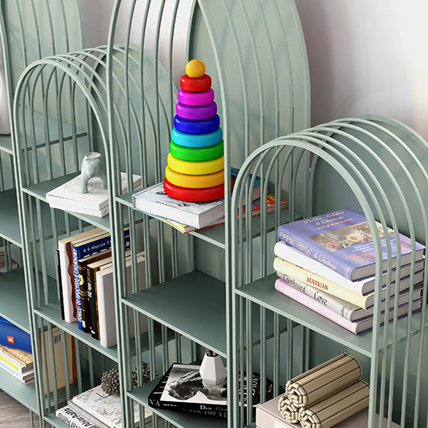 Modern Metal Bookcase Standard Closed Back Vertical Bookshelf for Home