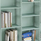 Modern Metal Bookcase Standard Closed Back Vertical Bookshelf for Home