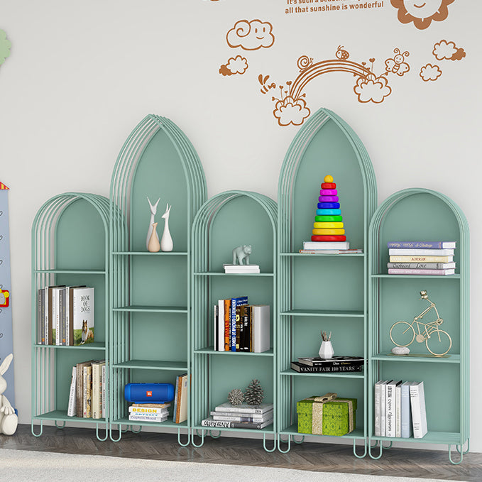 Modern Metal Bookcase Standard Closed Back Vertical Bookshelf for Home