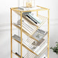 Metal Vertical Geometric Bookcase Contemporary Style Closed Back Shelf Clearhalo 'Bookcases' 'furn' 'furn_bookcases' 'Furniture' 'Office Furniture' 5160019