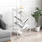Metal Vertical Geometric Bookcase Contemporary Style Closed Back Shelf 15.7"L x 9.4"W x 33.5"H White Clearhalo 'Bookcases' 'furn' 'furn_bookcases' 'Furniture' 'Office Furniture' 5160024