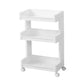Plastic Geometric Bookcase Contemporary Style Open Back Shelf with Wheels