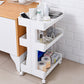 Plastic Geometric Bookcase Contemporary Style Open Back Shelf with Wheels