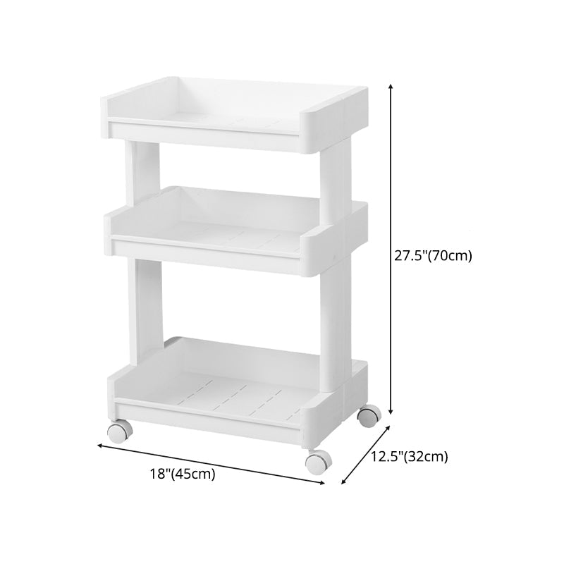 Plastic Geometric Bookcase Contemporary Style Open Back Shelf with Wheels