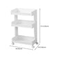 Plastic Geometric Bookcase Contemporary Style Open Back Shelf with Wheels