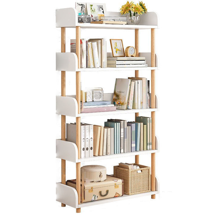 Modern Style Etagere Bookshelf Wooden Open Back Bookcase for Home