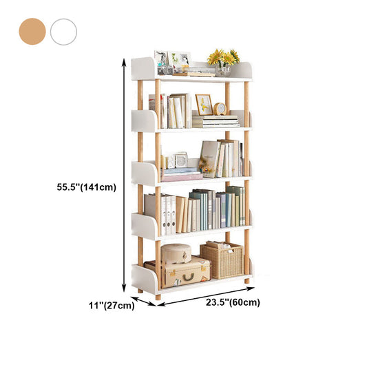Modern Style Etagere Bookshelf Wooden Open Back Bookcase for Home