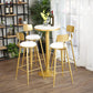 Glam 1/2/3/4/5 Pieces Round Bar Table Set Fixed Table Counter Set for Dining Room 5 Pieces: White Table, 4 White Chairs Clearhalo 'Bar Furniture' 'furn' 'furn_home_bar_bar_sets' 'Furniture' 'Home Bars & Bar Sets' 'home_bar_bar_sets' 'Kitchen & Dining Furniture' 5160979