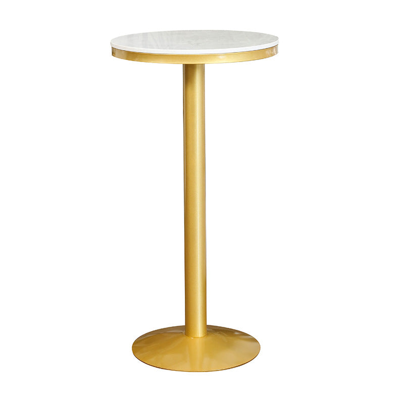 Glam 1/2/3/4/5 Pieces Round Bar Table Set Fixed Table Counter Set for Dining Room White 22"L x 22"W Clearhalo 'Bar Furniture' 'furn' 'furn_home_bar_bar_sets' 'Furniture' 'Home Bars & Bar Sets' 'home_bar_bar_sets' 'Kitchen & Dining Furniture' 5160981