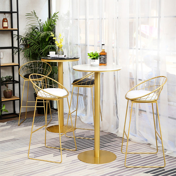 Glam 1/2/3/4/5 Pieces Round Bar Table Set Fixed Table Counter Set for Dining Room Clearhalo 'Bar Furniture' 'furn' 'furn_home_bar_bar_sets' 'Furniture' 'Home Bars & Bar Sets' 'home_bar_bar_sets' 'Kitchen & Dining Furniture' 5160984