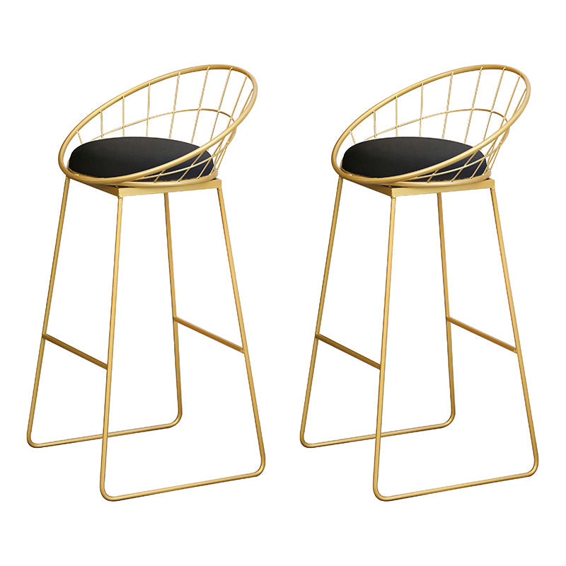 Glam 1/2/3/4/5 Pieces Round Bar Table Set Fixed Table Counter Set for Dining Room Black-Gold 30"H Stools (Set of 2) Clearhalo 'Bar Furniture' 'furn' 'furn_home_bar_bar_sets' 'Furniture' 'Home Bars & Bar Sets' 'home_bar_bar_sets' 'Kitchen & Dining Furniture' 5160985