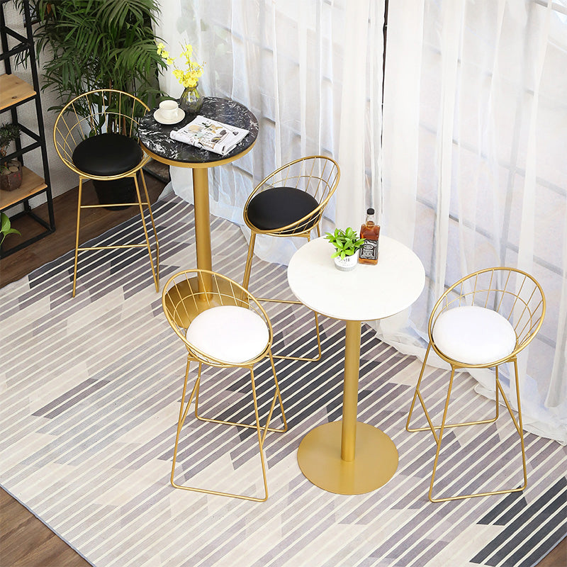 Glam 1/2/3/4/5 Pieces Round Bar Table Set Fixed Table Counter Set for Dining Room Clearhalo 'Bar Furniture' 'furn' 'furn_home_bar_bar_sets' 'Furniture' 'Home Bars & Bar Sets' 'home_bar_bar_sets' 'Kitchen & Dining Furniture' 5160986