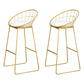 Glam 1/2/3/4/5 Pieces Round Bar Table Set Fixed Table Counter Set for Dining Room White-Gold 30"H Stools (Set of 2) Clearhalo 'Bar Furniture' 'furn' 'furn_home_bar_bar_sets' 'Furniture' 'Home Bars & Bar Sets' 'home_bar_bar_sets' 'Kitchen & Dining Furniture' 5160987
